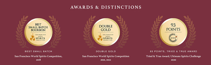  Maroon background with 3 gold award medallions