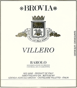 Barolo Villero, Azienda Agriciola Brovia 2015. Fine Wine from Italy