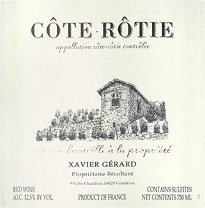 Côte Rôtie, Xavier Gerard 2018. Fine Wine from Rhone