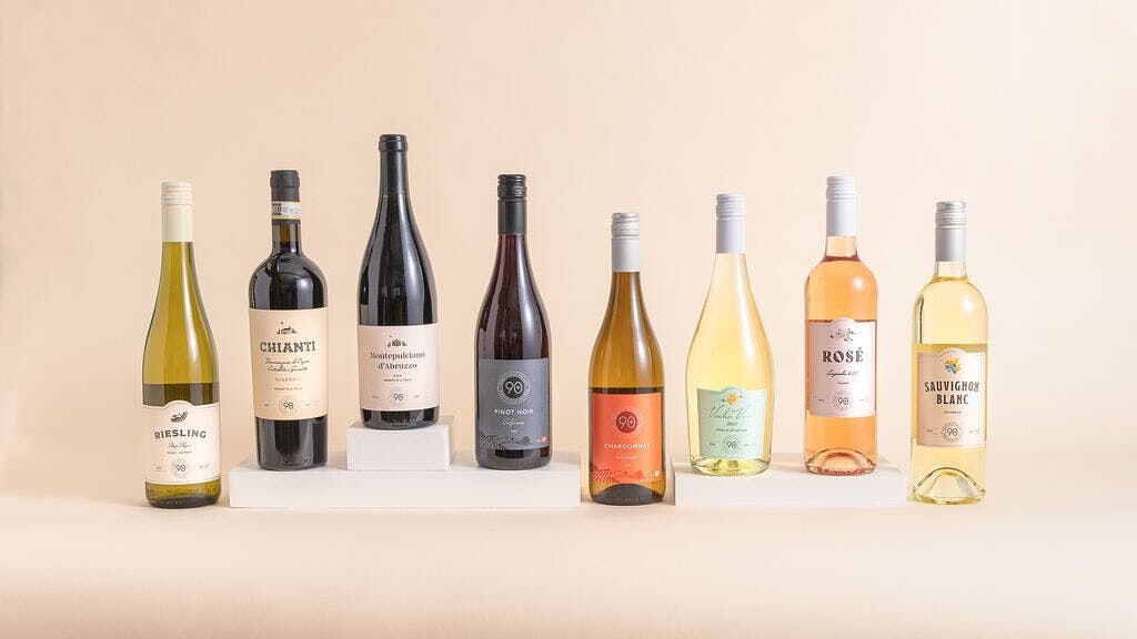 8 of 90+ finest wine bottles 