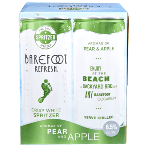 Barefoot Refresh Crisp White Spritzer 4pk Cans 8 OZ