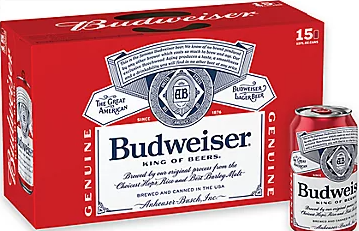 Budweiser American Lager Can (12 oz x 15 ct) – Ice House Chicago