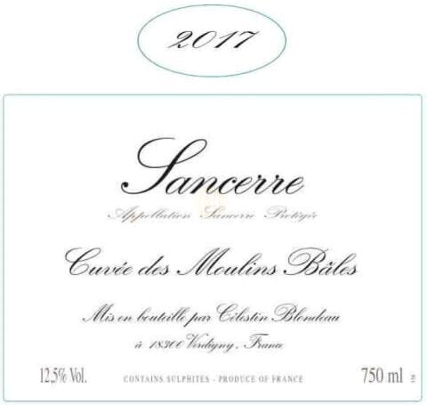 Domaine Celestin Blondeau Cuvee Des Moulins Bales Sancerre Loire Valley France