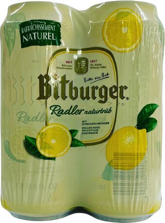Bitburger Radler Naturtrub Shandy Cans