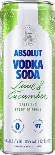 Absolut Vodka Soda Lime Cucumber RTD Cocktail Cans 355ML - West ...