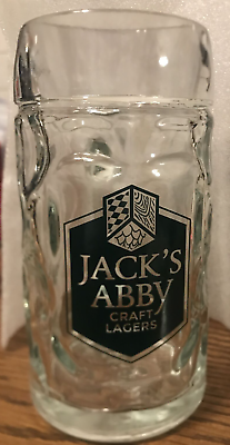 Thick Glass Jacks Abby Craft beer Mug 6 1/4 inch x 3 inch Heavy ...